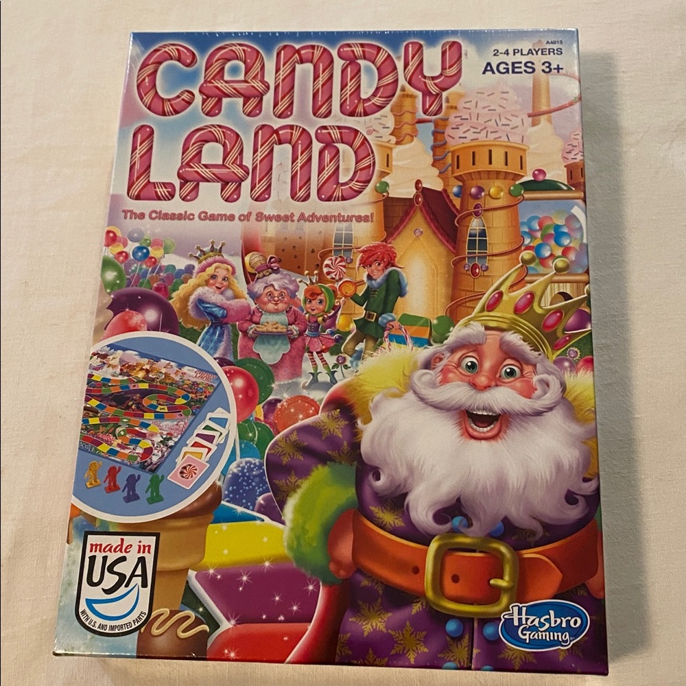 Hasbro Candy Land Board Game with Pink and Blue Highlights